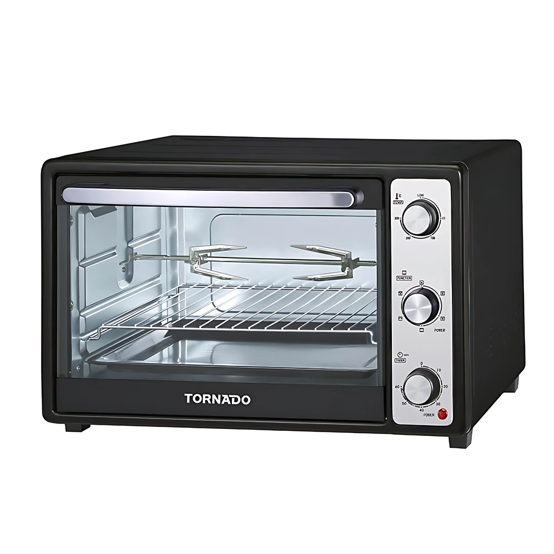 فرن كهربائي تورنيدو، 46 لتر، 1800 وات، شواية ومروحة، اسود، TEO-46DGE K